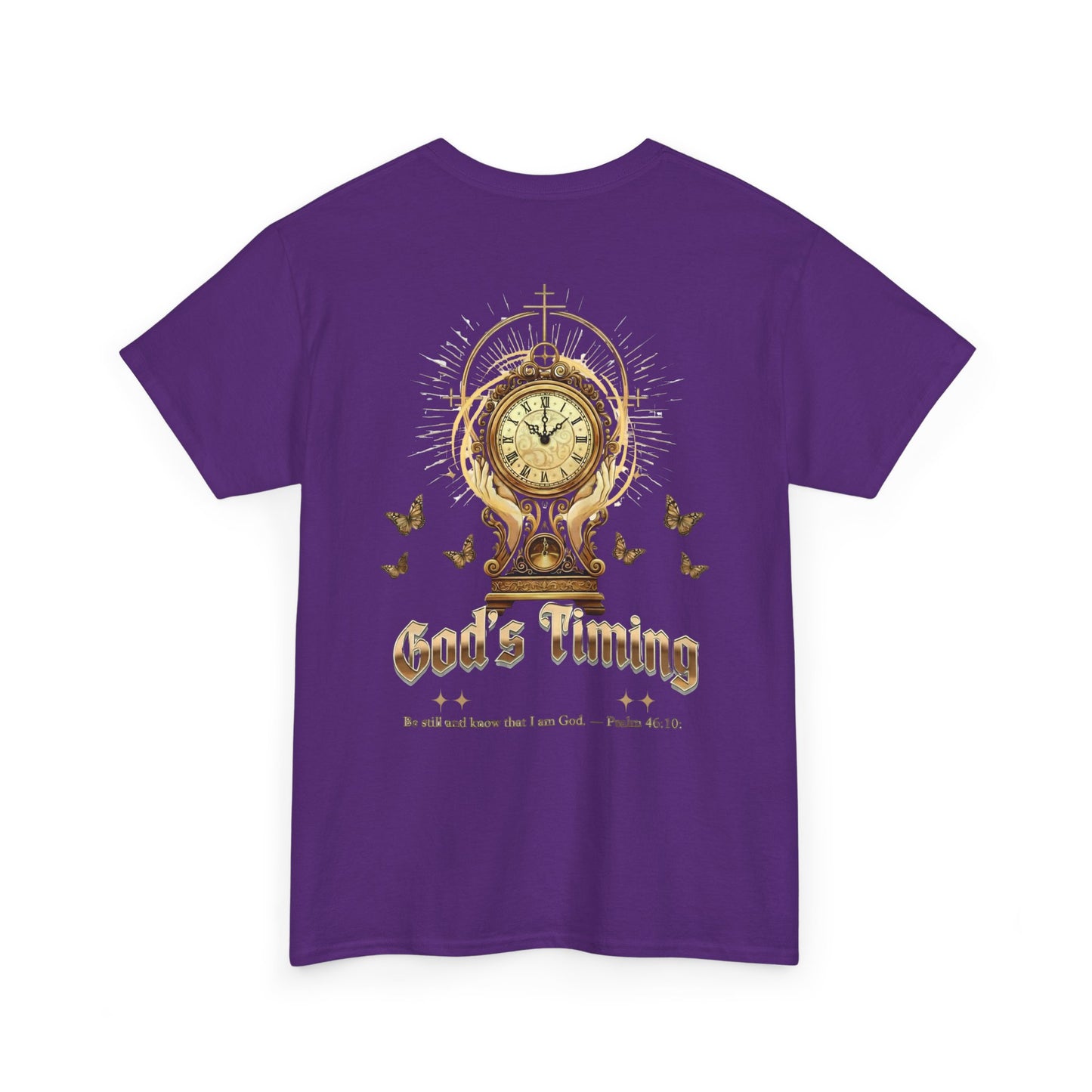 “God’s Timing Christian T-Shirt – Psalm 46:10 Scripture Tee l Immense Faith Apparel